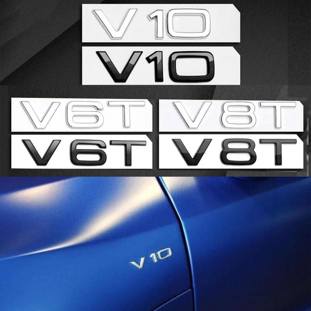 Car Accessories Logo - 3D ABS Chrome Black Logo V6T