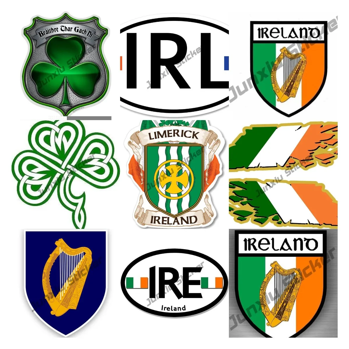 Car Accessories Ireland - Irish Crest Sticker Self-adhesive Vinyl Irish