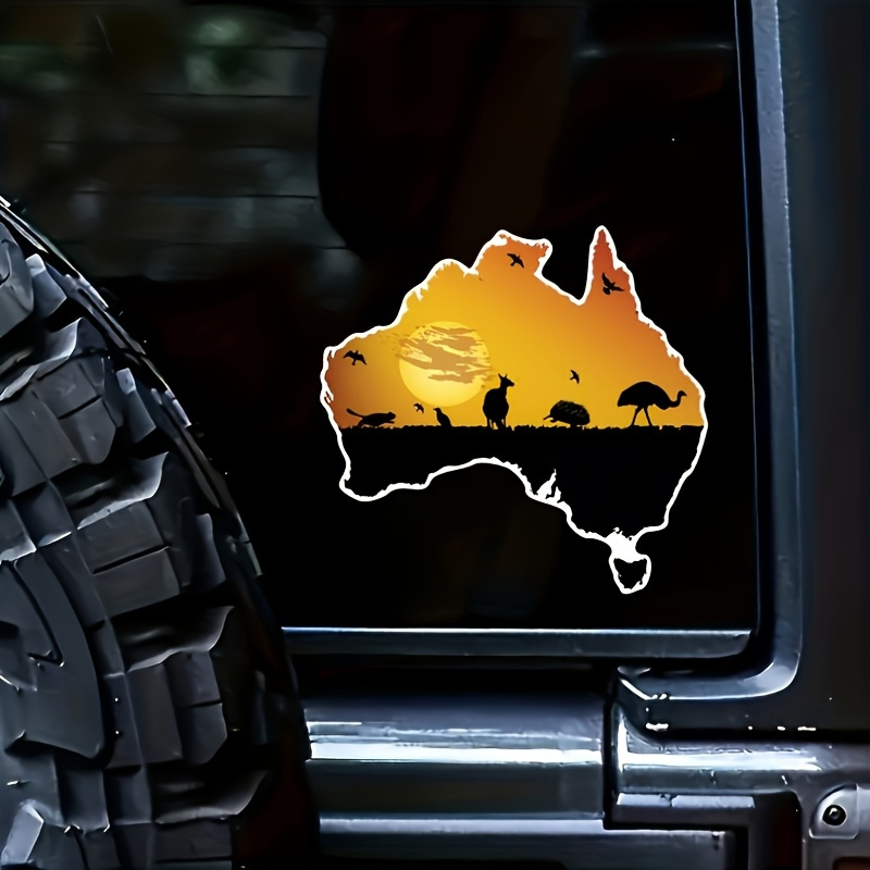 Car Accessories Australia - Australian flag and wildlife silhouette vinyl