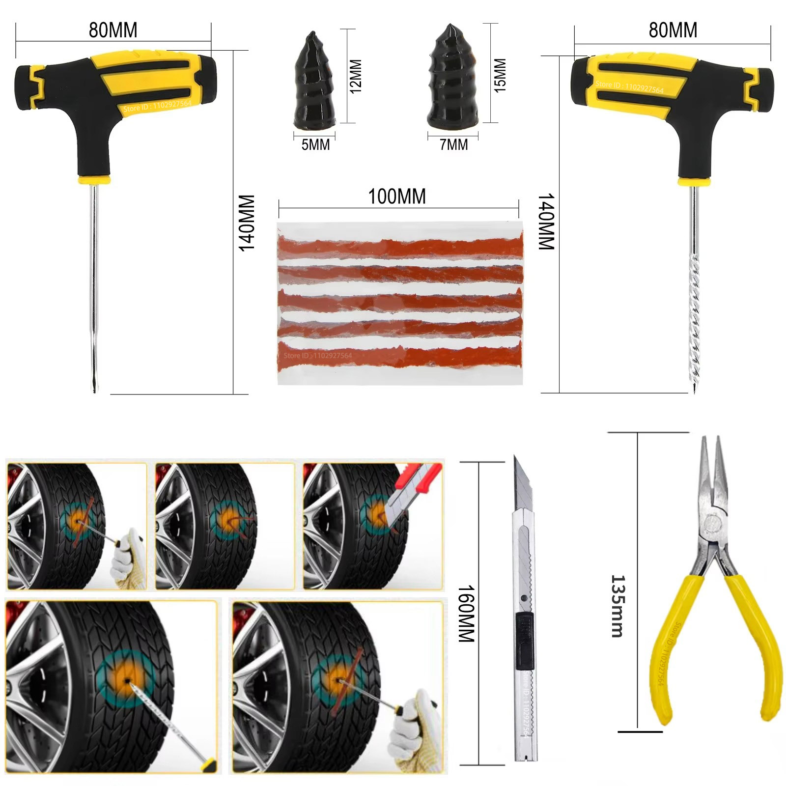 New Car Tire Repair Kit Punctu - Car Emergency Tool Kit 评论和价格
