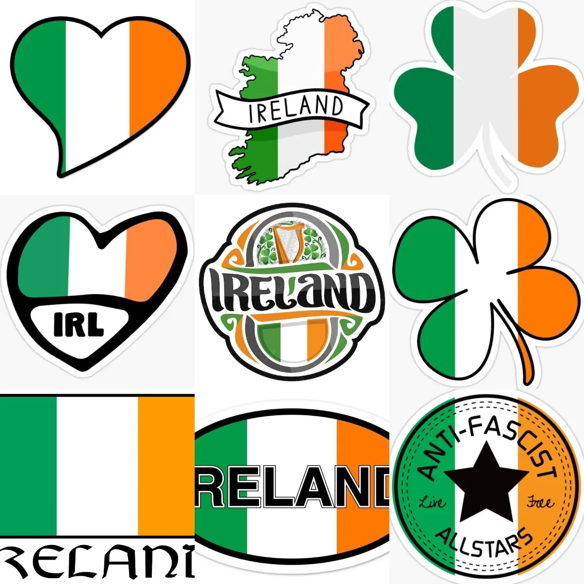Ireland Flag Map Luck Clover S - Car Accessories Ireland 评论和价格