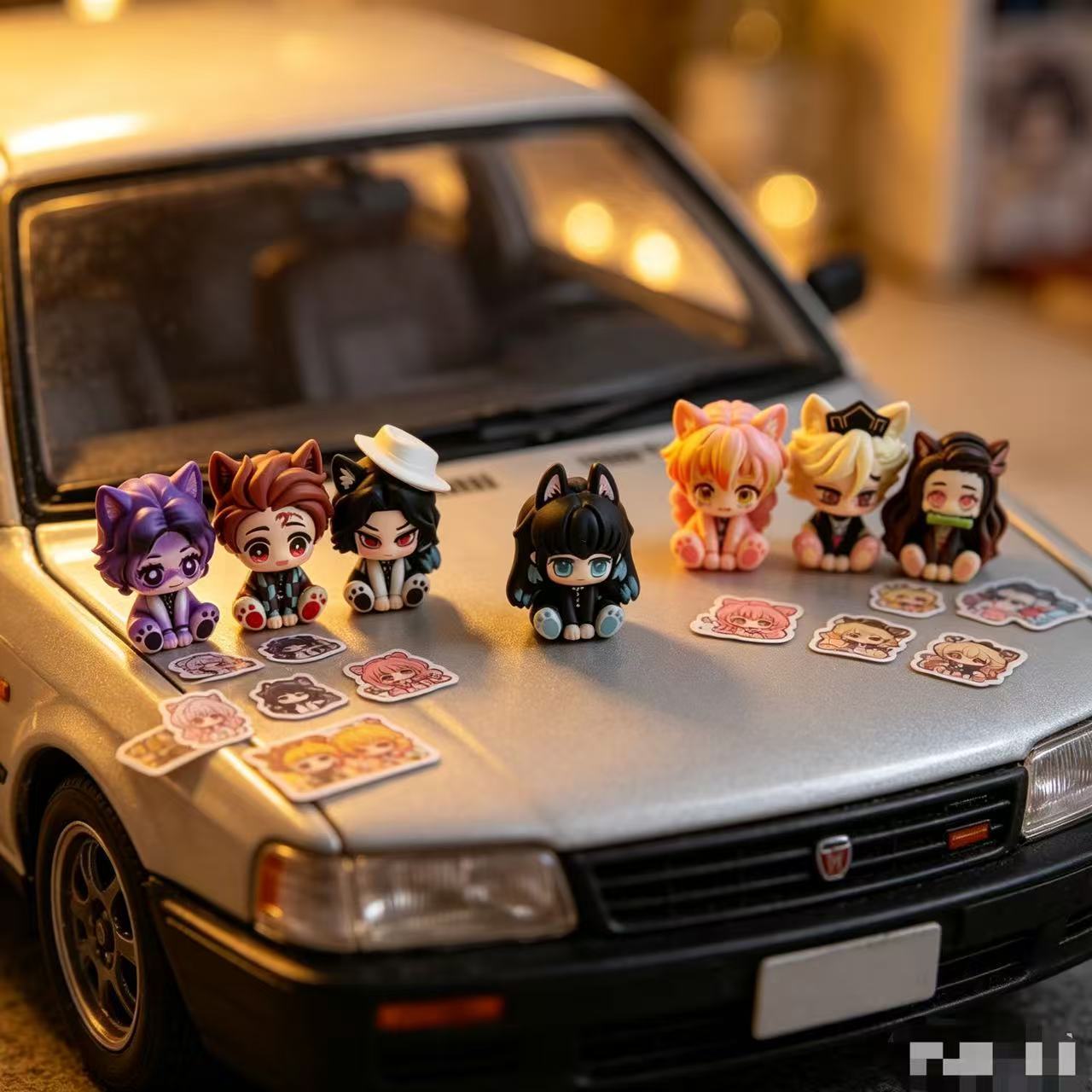 Demon Slayer Cute Chibi Figuri - Car Accessories Papar 评论和价格