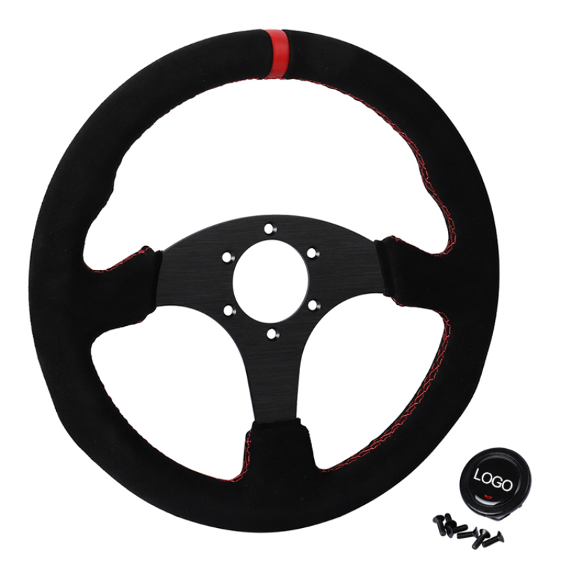 Suede Racing Steering Wheel Su - Car Accessories Logo 评论和价格