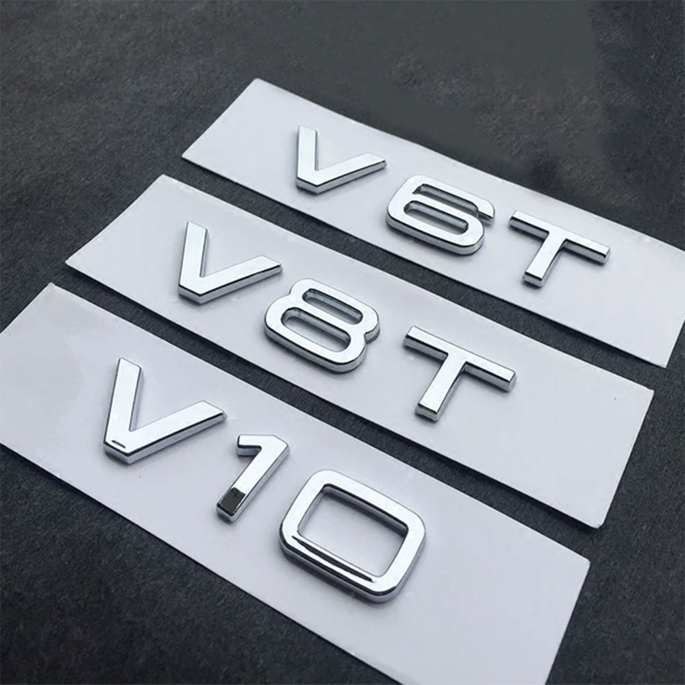 3D ABS Chrome Black Logo V6T V - Car Accessories Logo 评论和价格