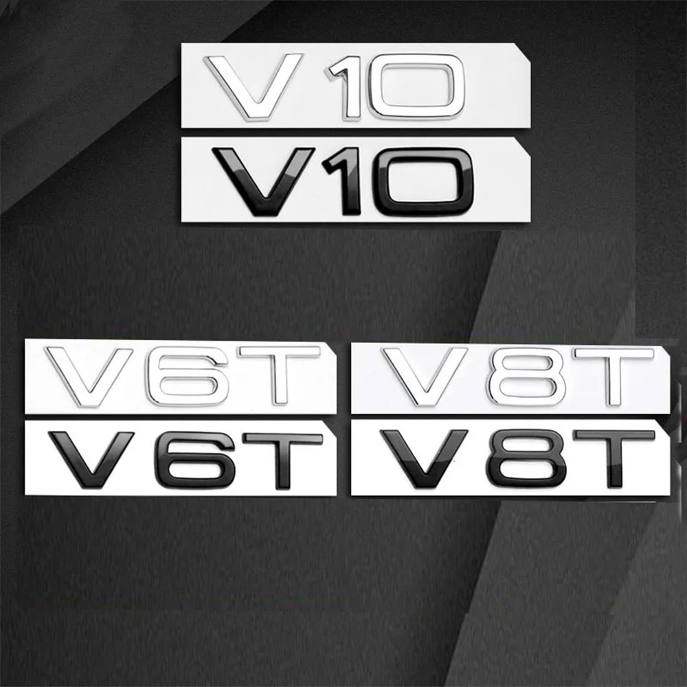 3D ABS Chrome Black Logo V6T V - Car Accessories Logo 评论和价格