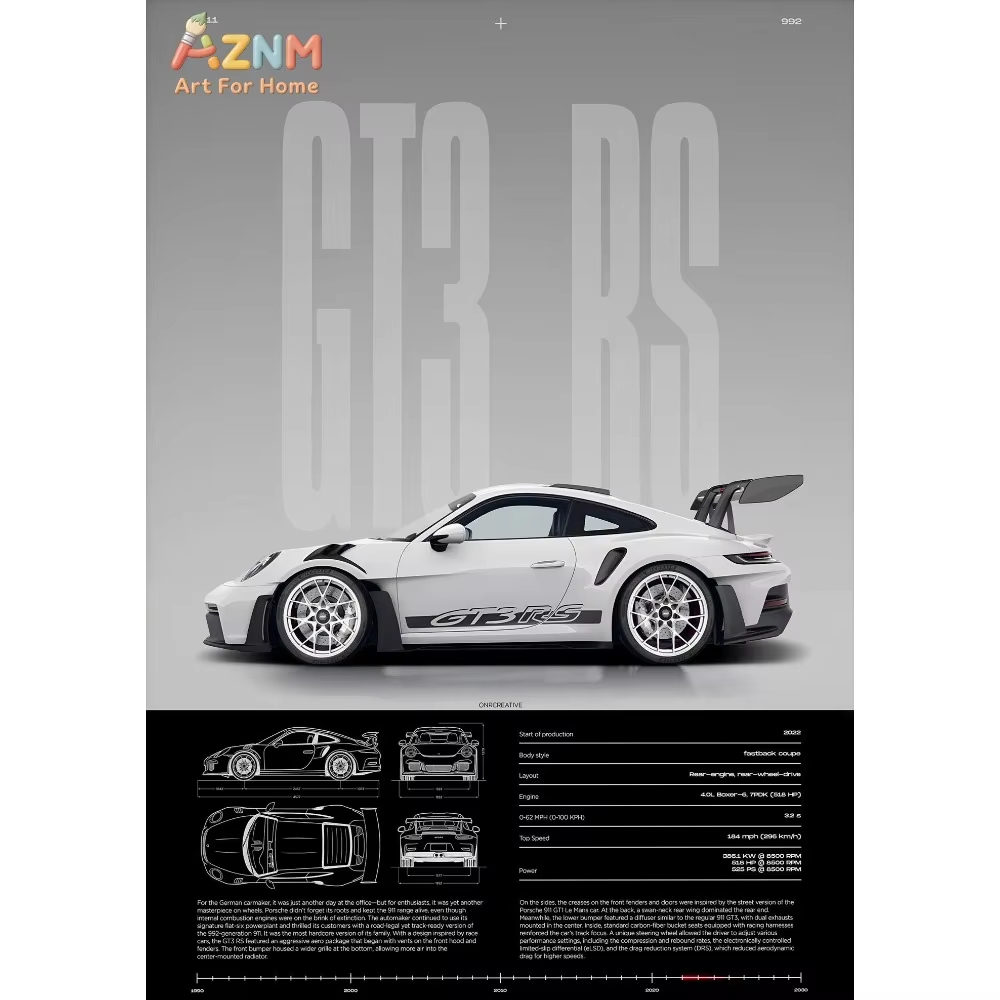 1pc Minimalist 911 GT3-RS 718  - Car Accessories For Inside 评论和价格