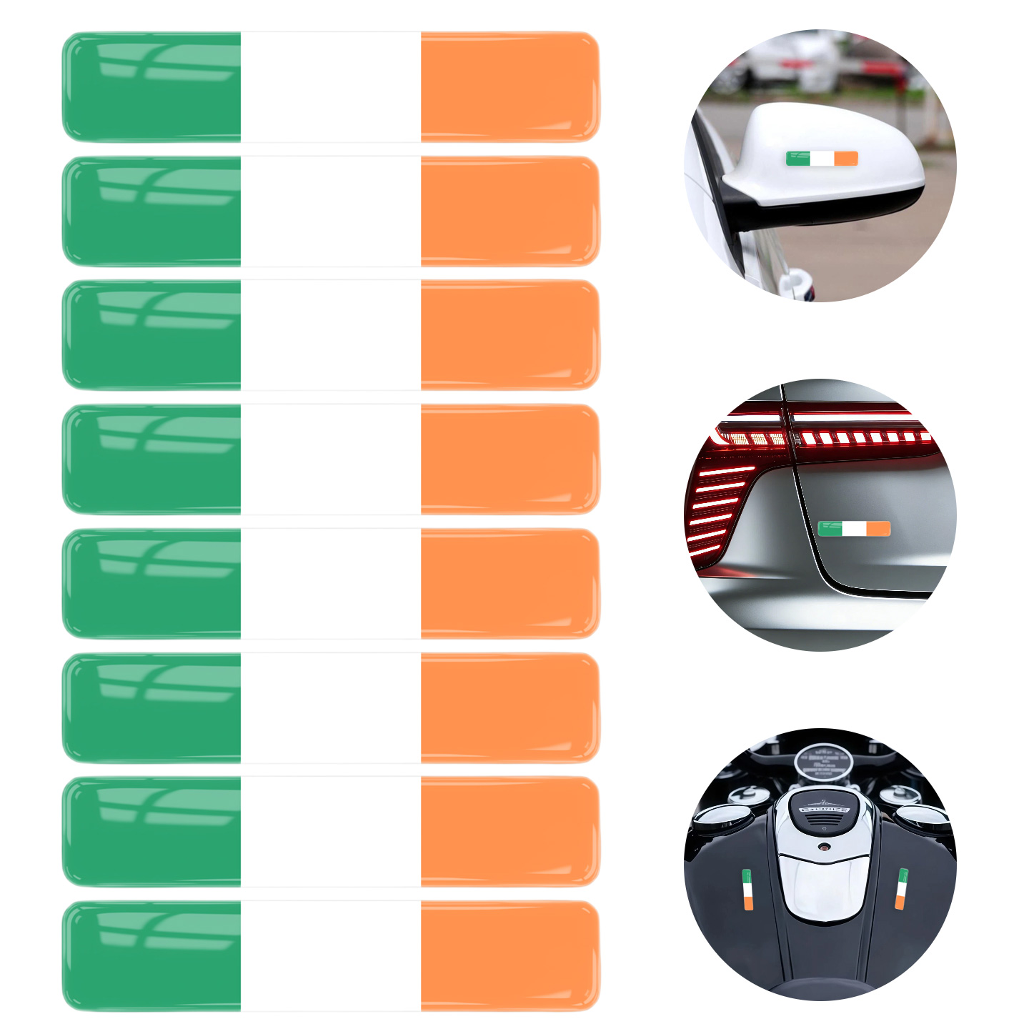 8pcs 3D Gel Epoxy Car Decal St - Car Accessories Ireland 评论和价格