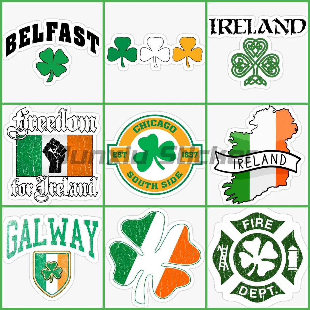 IRL Ireland Flag Map Four Leaf - Car Accessories Ireland 评论和价格